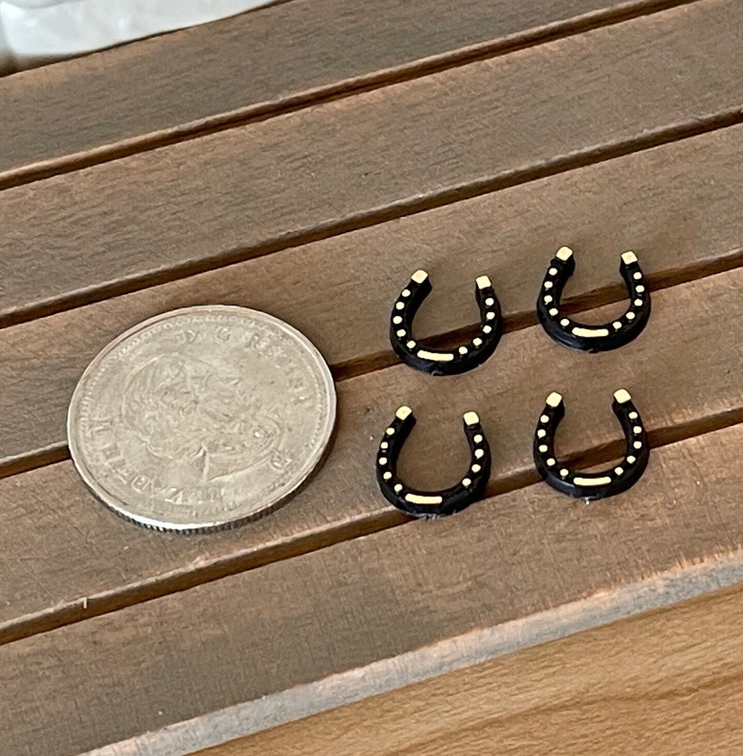 112 Dollhouse Miniature Horseshoe , Miniature Horse Shoe , Set of 4