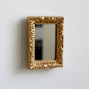 1:12 miniature Ornate rectangular mirror frame dollhouse F039 image 3