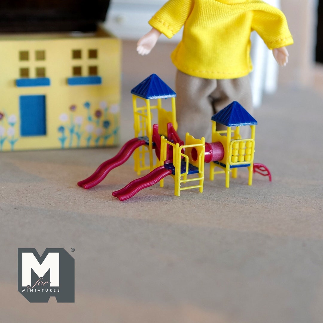 Dollhouse Playground Towers Slide Tube Tunnel 112 Scale Etsy