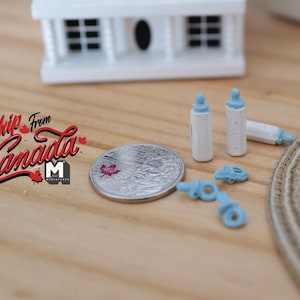 1:12th Dollhouse Supplies Miniature Feeding Set, Dollhouse Supplies Nursing Feeding Bottle, Dollhouse Supplies Miniature Pacifiers G064