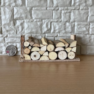 1:12 Miniature Log Pile , Miniature Log Stack , Timber Heap , Woodpile , Stacked logs , Log Mound , Log Stockpile - C014