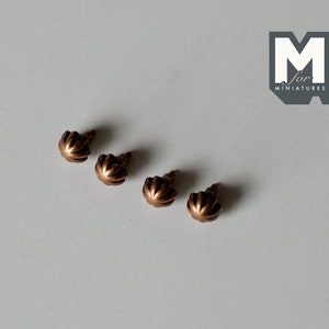 Dollhouse Miniature Cabinet Pulls Dresser Knobs Drawer Pulls Door Knobs Brass (Bronze) 4 Piece Pack (A7) - A049