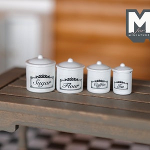 1:12 Puppenhaus Miniatur Weiß Kanister Set - A017