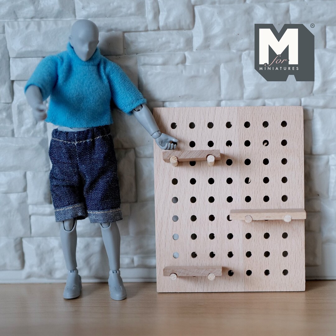 Dollhouse Miniature Pegboard With Shelves and S Hook Hangers A010 - Etsy