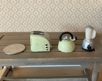 1:12 Miniature Toaster , Miniature Blender , Miniature Kettle  Set of 3 (resin) - A010