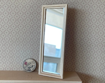 1:12 Miniature Unpainted Unfinished Floor Mirror , Standing Mirror , Body Length Mirror , Standup Dresser Mirror , Vertical Mirror - F052