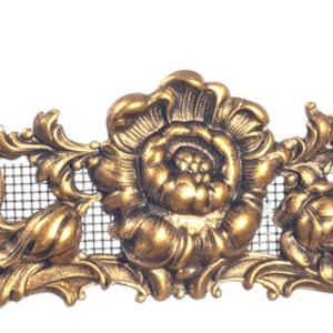 1:12 Dollhouse Supplies Miniature Fireplace Screen , Dollhouse Fire Screen, Fire Guard , Embossed Flowers Metal Fireplace Screen - F017