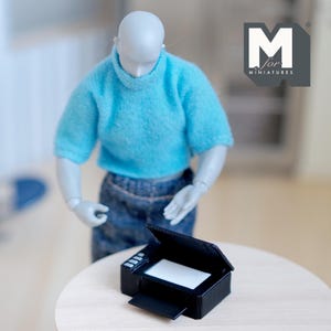 Miniature Photocopier Printer Scanner 1:12 Dollhouse Decoration All in ...
