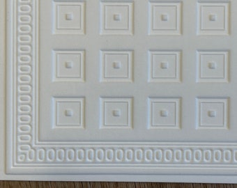 Dollhouse Supplies Embossed Faux Tin Ceiling Panel Sheet 13-1/2" x 9-3/4" - Z1