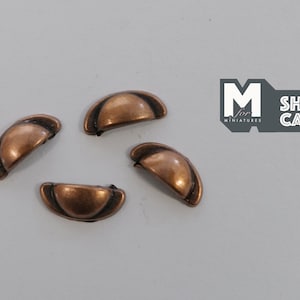 Dollhouse Miniature Half Moon Cabinet Pulls Dresser Pulls Drawer Pulls Door Pulls Bronze 4 Piece Pack (H) A049