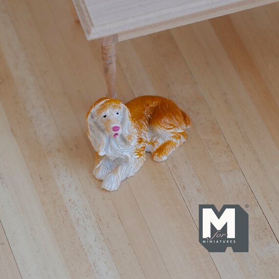 ミニチュア コッカースパニエル犬 1:12スケール ドールハウス用