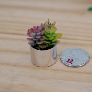 Dollhouse Supplies miniature plant in vase dolls house decoration livingroom 1 12th scale miniature (Sliver) (F) -B067
