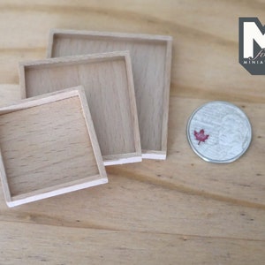 Dollhouse Miniature 1:12 Scale unpainted, unfinished Tray set of 3 - J033