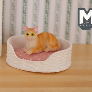 1:12 Dollhouse Miniature Katze Kätzchen 1 12th Haustier (Bett ist nicht enthalten) - C052