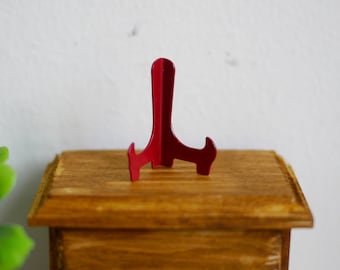 1:12 metalen poppenhuisbenodigdheden miniatuur bordenstandaards/fotostandaard/boekenhouder/bordenhouder (rood) - C010