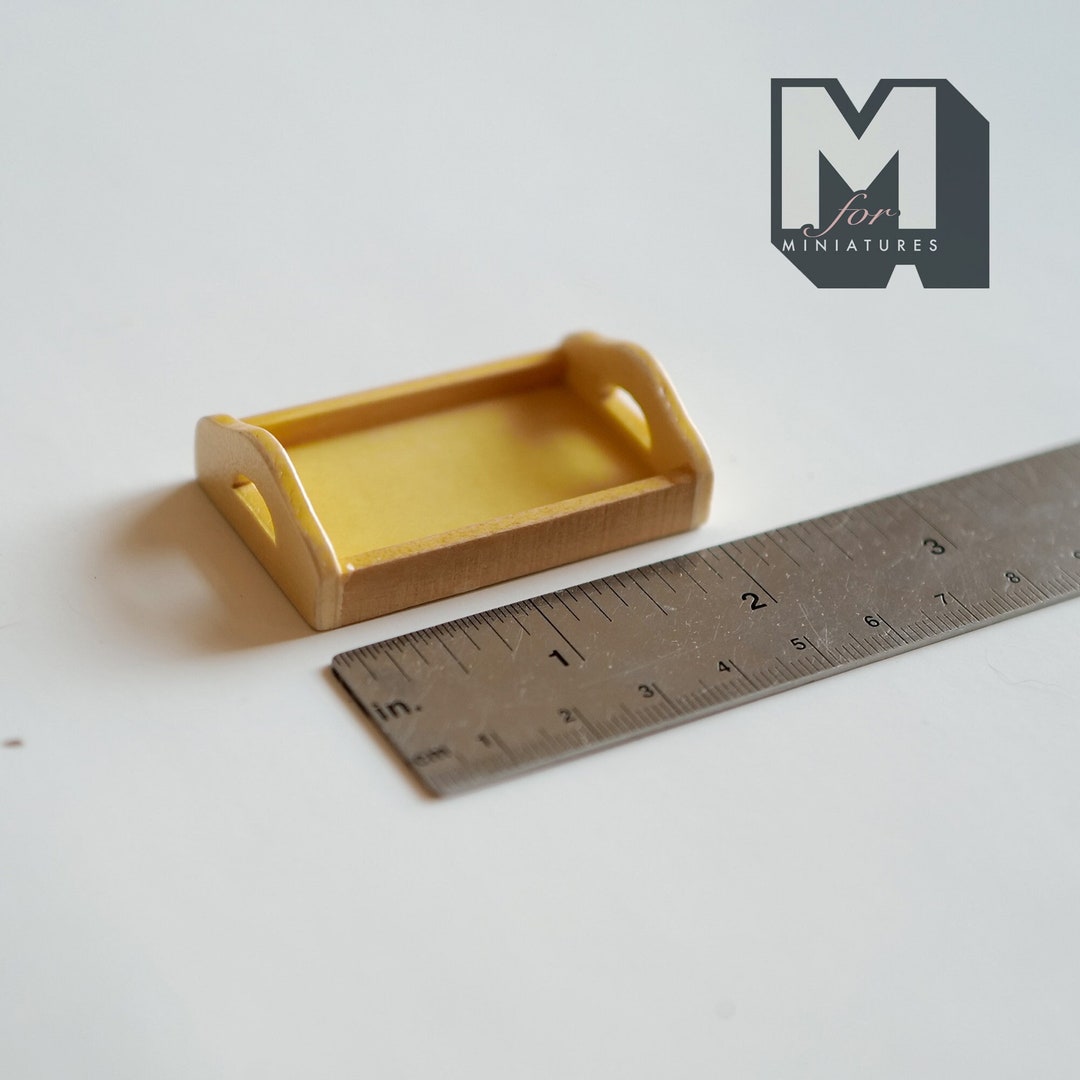 Miniature Wooden Serving Tray in 1 Inch Scale , Stained 1:12 Scale Food ...