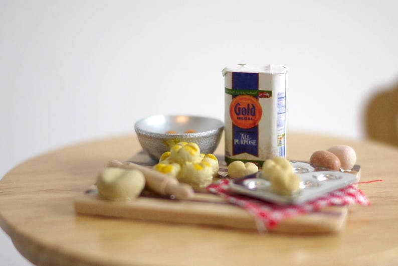 Dollhouse bakery cooking set doll house miniature baking flour