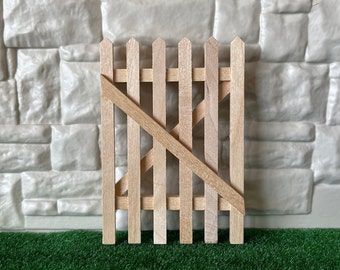 Dollhouse Unfinished Picket Fence , Backyard Fence , Patio Fence , Flower Fence , 2" wide x 3" high - I044