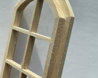 1:12 ドールハウス用品 アーチ型窓枠パネル ミニチュア 未塗装フレーム