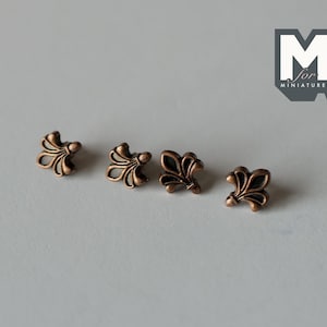Dollhouse Miniature Cabinet Pulls Dresser Knobs Drawer Pulls Door Knobs Brass (Bronze) 4 Piece Pack (K) A049