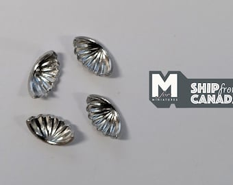 Dollhouse Miniature Half Moon Cabinet Pulls Dresser Pulls Drawer Pulls Door Pulls Sliver 4 Piece Pack (R) A049