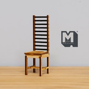 Dollhouse Miniature 1:12 Scale Unfinished Ladder Back Dining Chair - K014