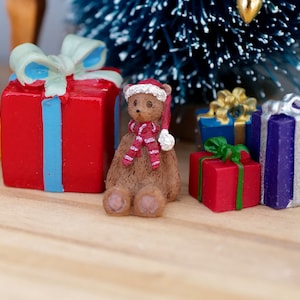 1:12 Dollhouse Miniature Miniatur Weihnachtsbär 1,3 cm (L) x 2 cm (H) G045