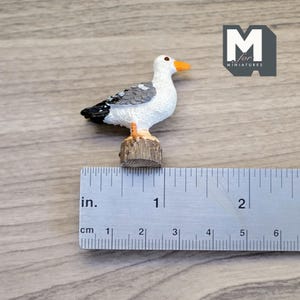 Seagull Ruler Miniature Seagull 1:12 Scale Dollhouse Supplies Herring Gull Beach Bird ...