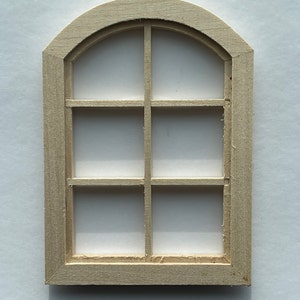 1:12 Dollhouse Arced Window Frame Panel Miniature Unfinished Frame Only - i026