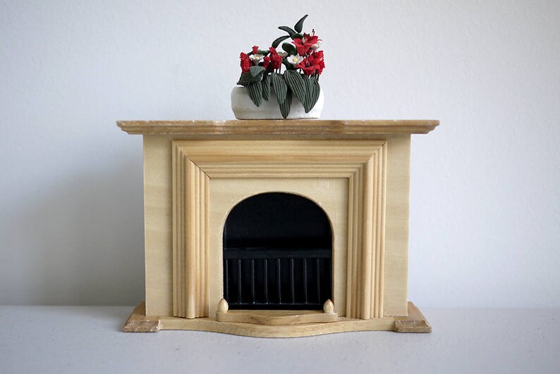 Dollhouse wood fireplace dolls house 1 12th scale miniature furniture