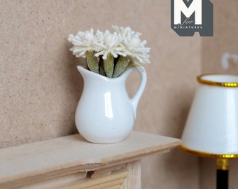 Bambole Casa Miniatura Doppio Pesce Vaso E Fiori 1:12 Scala Tumdee