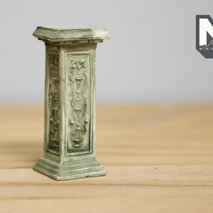 1:12 Dollhouse Supplies Miniatures Pedestal for Plants Ferns Decoration Grey- B044