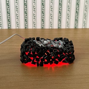 1:12 poppenhuisbenodigdheden miniatuur gloeiende sintels, miniatuur vreugdevuur, gloeiende sintels in open haard - K045