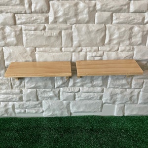 1:12 Stained Miniature Wall Shelves , Wall Rack , Decorative Shelf , Display Shelf  Set of 2 - D049