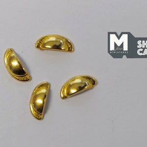 Dollhouse Miniature Half Moon Cabinet Pulls Dresser Pulls Drawer Pulls Door Pulls gold 4 Piece Pack (a2) A049