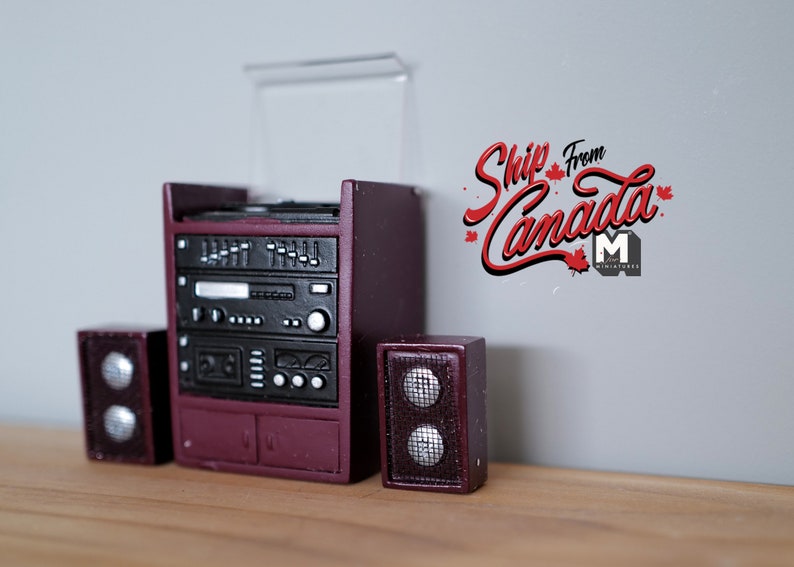 1:12th Scale Dollhouse Miniature Stereo With Speaker Set of 3 - Etsy