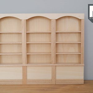 1:12 Dollhouse Supplies living room furniture miniature unfinished wooden 4 tier bookshelf multipurpose storage