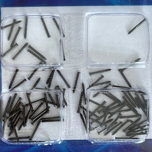 100 Miniature Brass Brads for Dollhouse Supplies Furniture , Miniature Furniture Nails 1/4&quot; Long J024