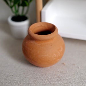 1:12 Dollhouse Supplies Miniature Clay Pottery Planter, clay flower pot gardening 1 12 scale miniature plants - I025