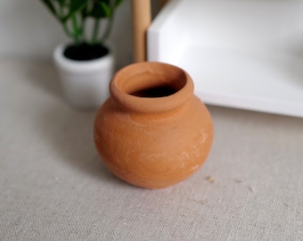 1:12 Dollhouse Miniature Clay Pottery Planter, clay flower pot gardening 1 12 scale miniature plants - B042