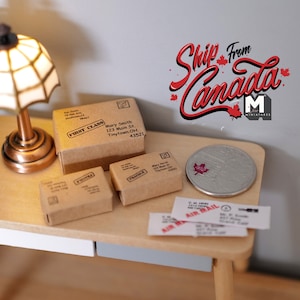 Cajas de embalaje y sobres en miniatura 1:12, juego de 5 cartas decorativas para casa de muñecas, correo E048