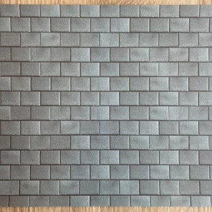 Lastra per tetto in rilievo per casa delle bambole, ardesia per tetto di casa delle bambole, ardesia per tetti 40,6 cm x 29,8 cm (scura)