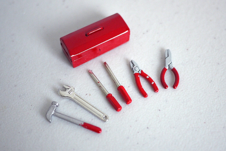 Dollhouse Miniature Tool Set 12 Scale Miniature E1213 Etsy