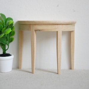 1:12 Dollhouse furniture miniature unfinished unpainted foyer table half moon halfmoon table door entry table entrance table - H014