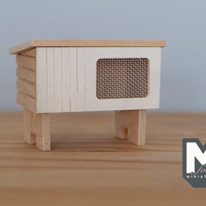 1:12 Dollhouse Miniature Unpainted, Unfinished Rabbie Hutch / dollhouse miniature animals - C079