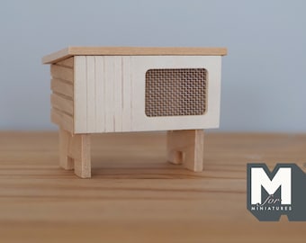 1:12 Dollhouse Supplies Miniature Unpainted, Unfinished Rabbie Hutch / dollhouse miniature animals - C079