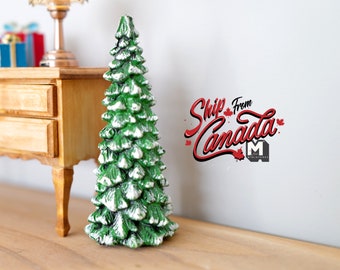 Dollhouse Christmas Tree 1:12 Scale Miniature Snow On Tree - I045