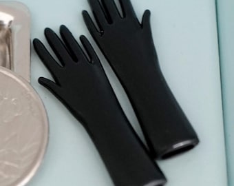 1:12 Dollhouse Supplies Kitchen Accessories Miniature Dish Washing Glove (Black) (made with plastic) F033