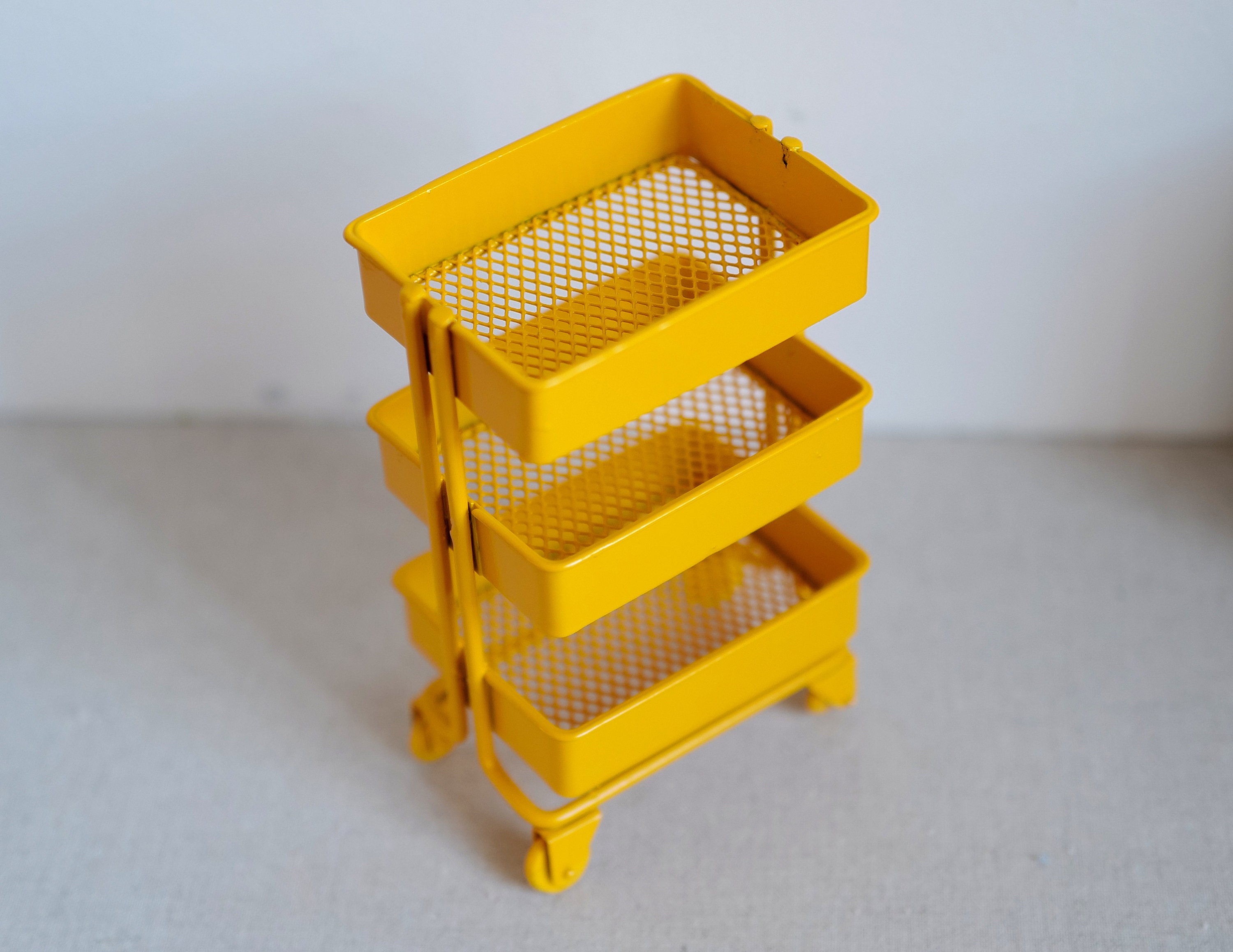 Set Miniatura Carrello Da Giardino Con Rimorchio Scala 1:12 In Metallo Per Casa Delle Bambole