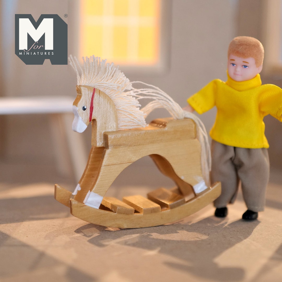 Dollhouse Supplies Miniature Rocking Horse 1:12 Scale Large Size Trojan ...